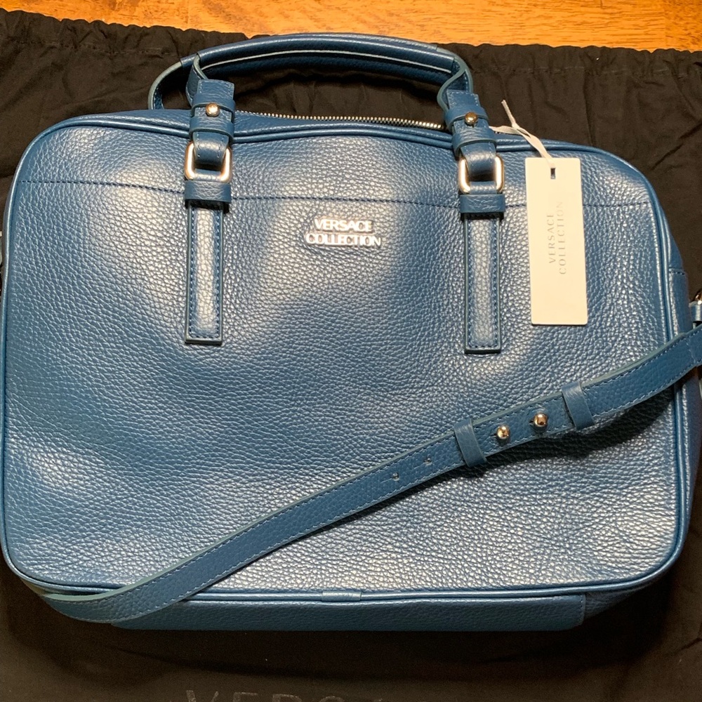 Versace Collection slate blue purse